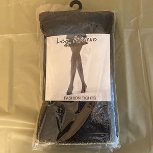 NEW LEG AVENUE BLACK/GOLD LUREX TIGHTS/STOCKINGS/PANTYHOSE-HALLOWEEN COSTUME